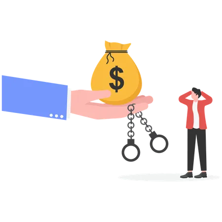 Businessman taking bribe money  Illustration