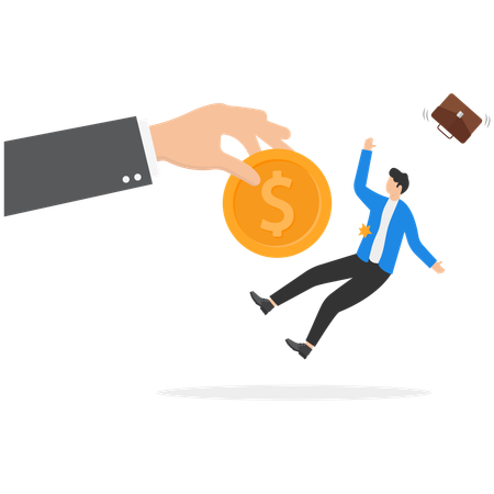 Businessman taking business bribe  Illustration