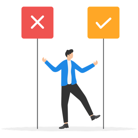 Businessman taking business decision  Illustration