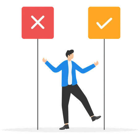 Businessman taking business decision  Illustration