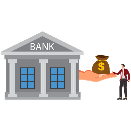 Businessman taking business loan  Illustration