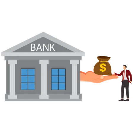 Businessman taking business loan  Illustration