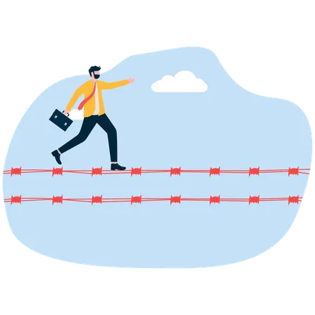 Businessman taking business risk  Illustration