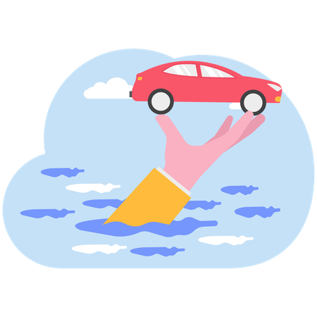 Businessman taking car insurance  Illustration
