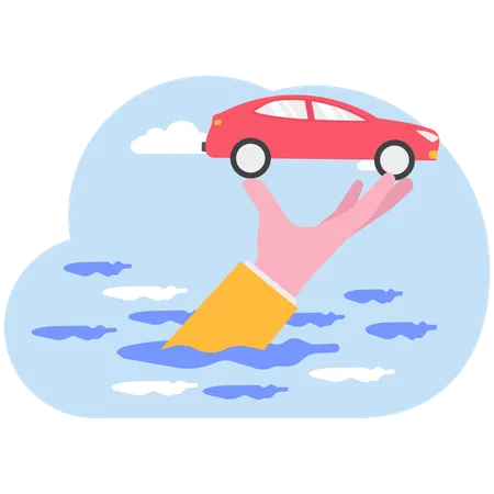 Businessman taking car insurance  Illustration