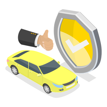 Businessman taking car insurance policy  Illustration