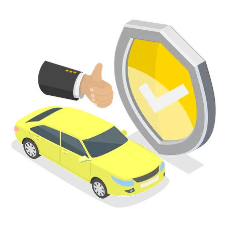 Businessman taking car insurance policy  Illustration