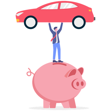 Businessman taking car loan  Illustration