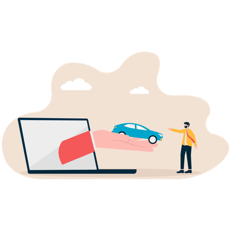 Businessman taking car loan  Illustration