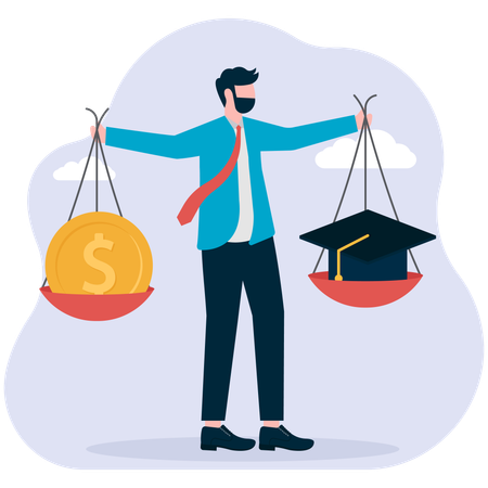 Businessman taking education loan  Illustration