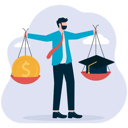 Businessman taking education loan  Illustration