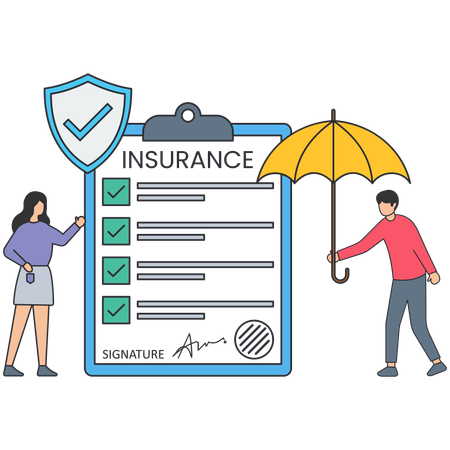 Businessman taking financial insurance  Illustration