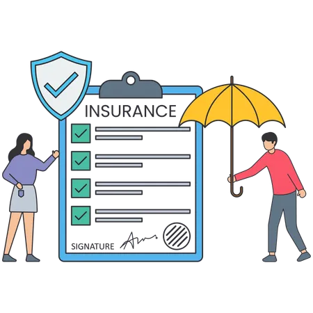 Businessman taking financial insurance  Illustration