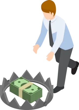 Businessman taking financial risk Illustration