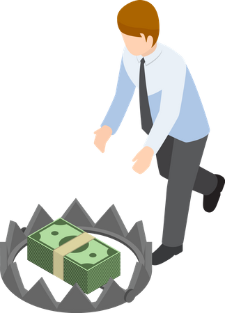 Businessman taking financial risk  Illustration