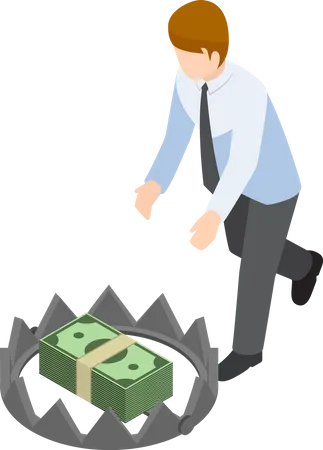 Businessman taking financial risk  Illustration