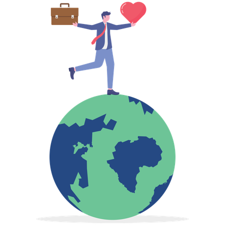 Businessman taking geopolitical risk  Illustration