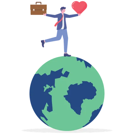 Businessman taking geopolitical risk  Illustration