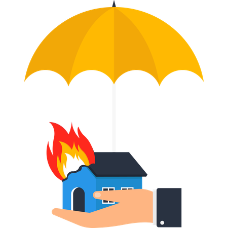 Businessman taking home insurance  Illustration