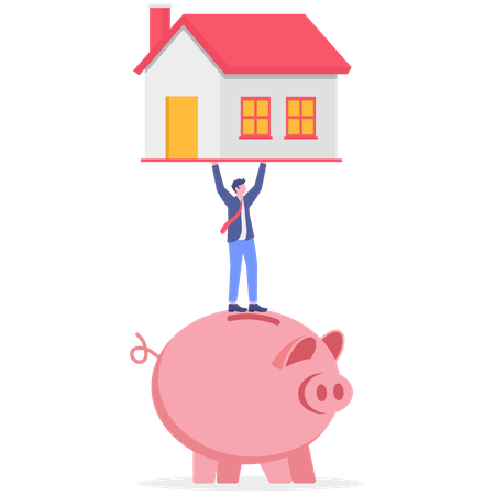 Businessman Taking house loan  Illustration