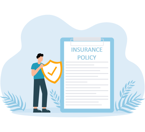 Businessman taking insurance policy  Illustration