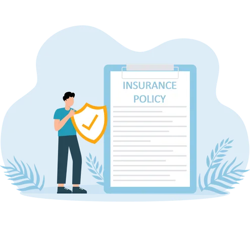 Businessman taking insurance policy  Illustration