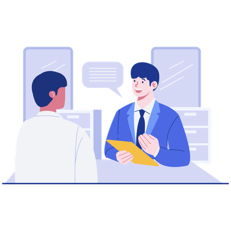 Businessman taking interview of employee  Illustration