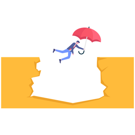 Businessman taking leap for target achievement  Illustration