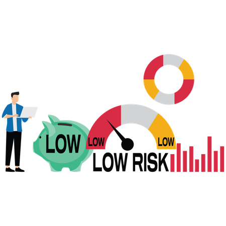 Businessman taking low risk investment  Illustration
