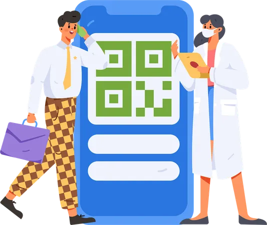 Businessman taking medical consultation from doctor using mobile  Illustration