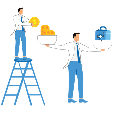 Businessman taking Medical insurance for family  Illustration