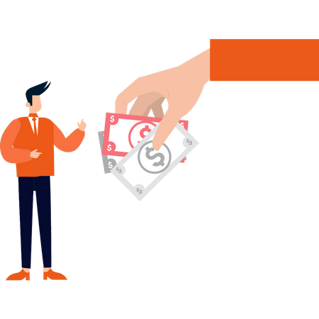 Businessman taking money  Illustration