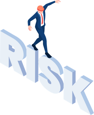 Businessman taking risk in business Illustration