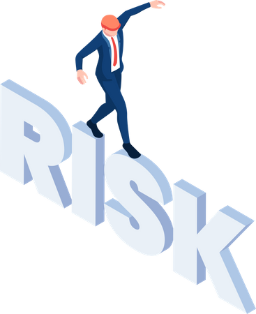 Businessman taking risk in business  Illustration