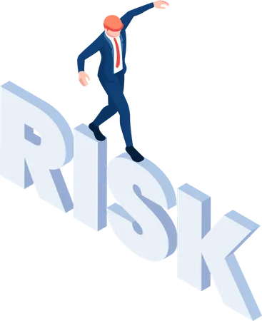 Businessman taking risk in business  Illustration