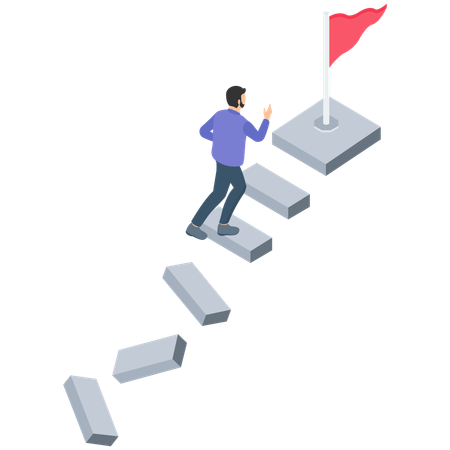 Businessman taking risks to thrive and succeed  Illustration