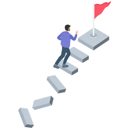 Businessman taking risks to thrive and succeed  Illustration