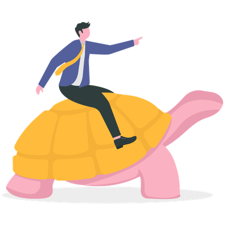 Businessman taking slow steps for business  Illustration