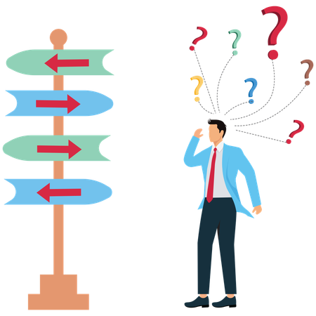 Businessman taking Strategic Business Decision-Making  Illustration