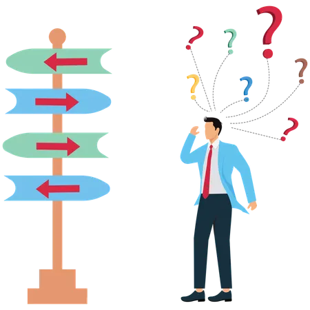 Businessman taking Strategic Business Decision-Making  Illustration