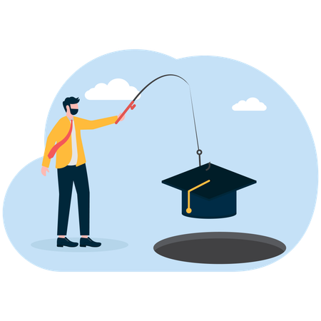 Businessman taking student loan debt  Illustration