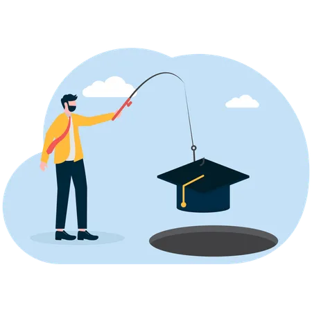 Businessman taking student loan debt  Illustration