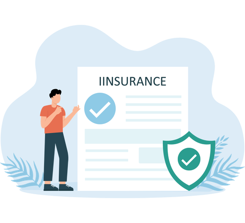 Businessman taking verified insurance  Illustration