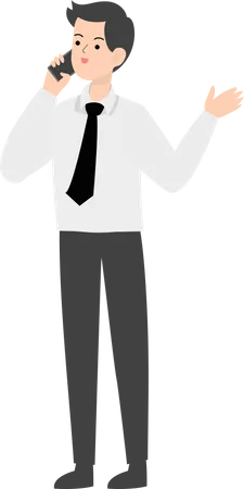 Businessman talking by smartphone  Illustration