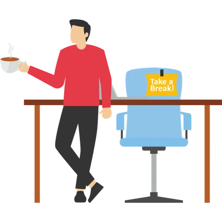 Businessman talking during coffee breaks  Illustration