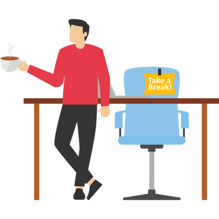 Businessman talking during coffee breaks  Illustration