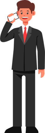 Businessman Talking on Mobile  Illustration