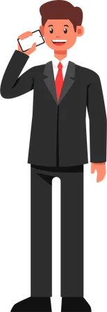 Businessman Talking on Mobile  Illustration