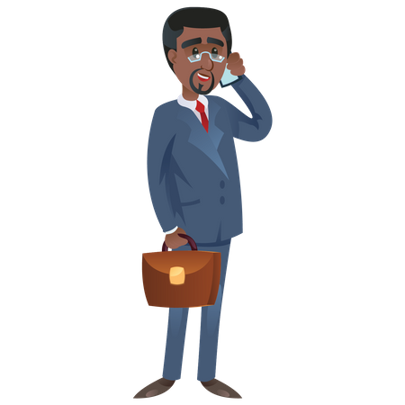 Businessman Talking On Phone  Illustration