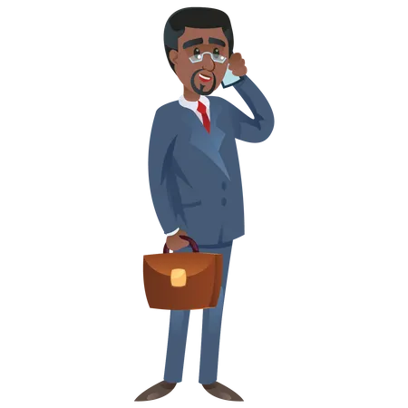 Businessman Talking On Phone  Illustration